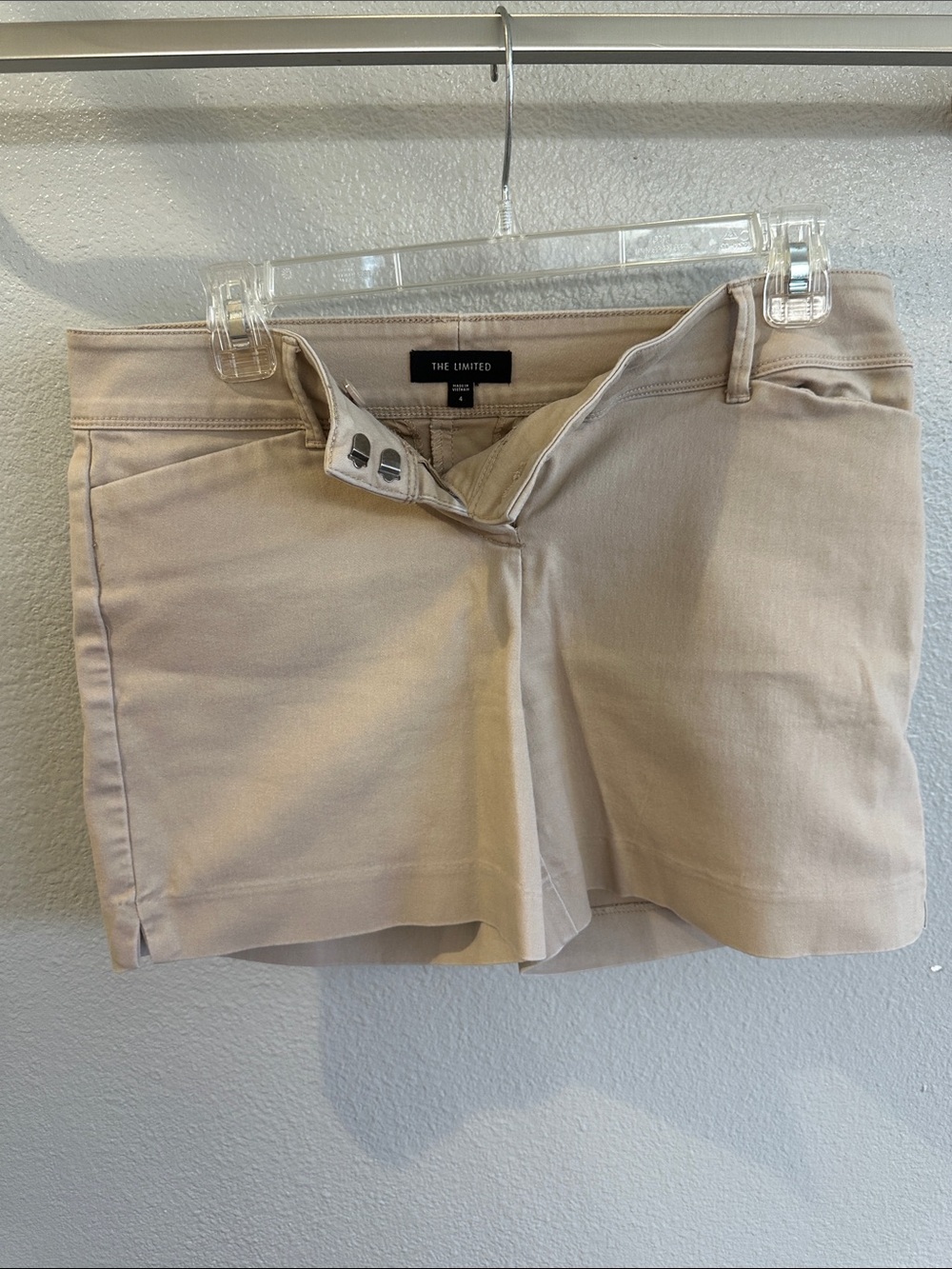 The Limited Beige High-Waist Tailored Shorts